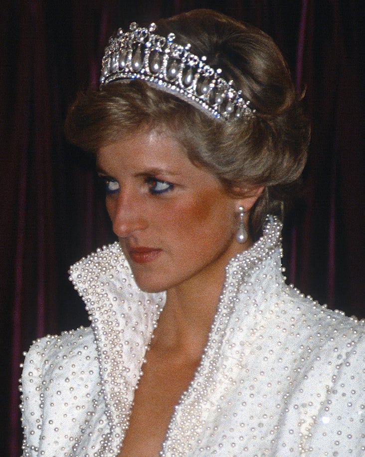 Princess Diana Wearing Blue Eyeliner in 1989