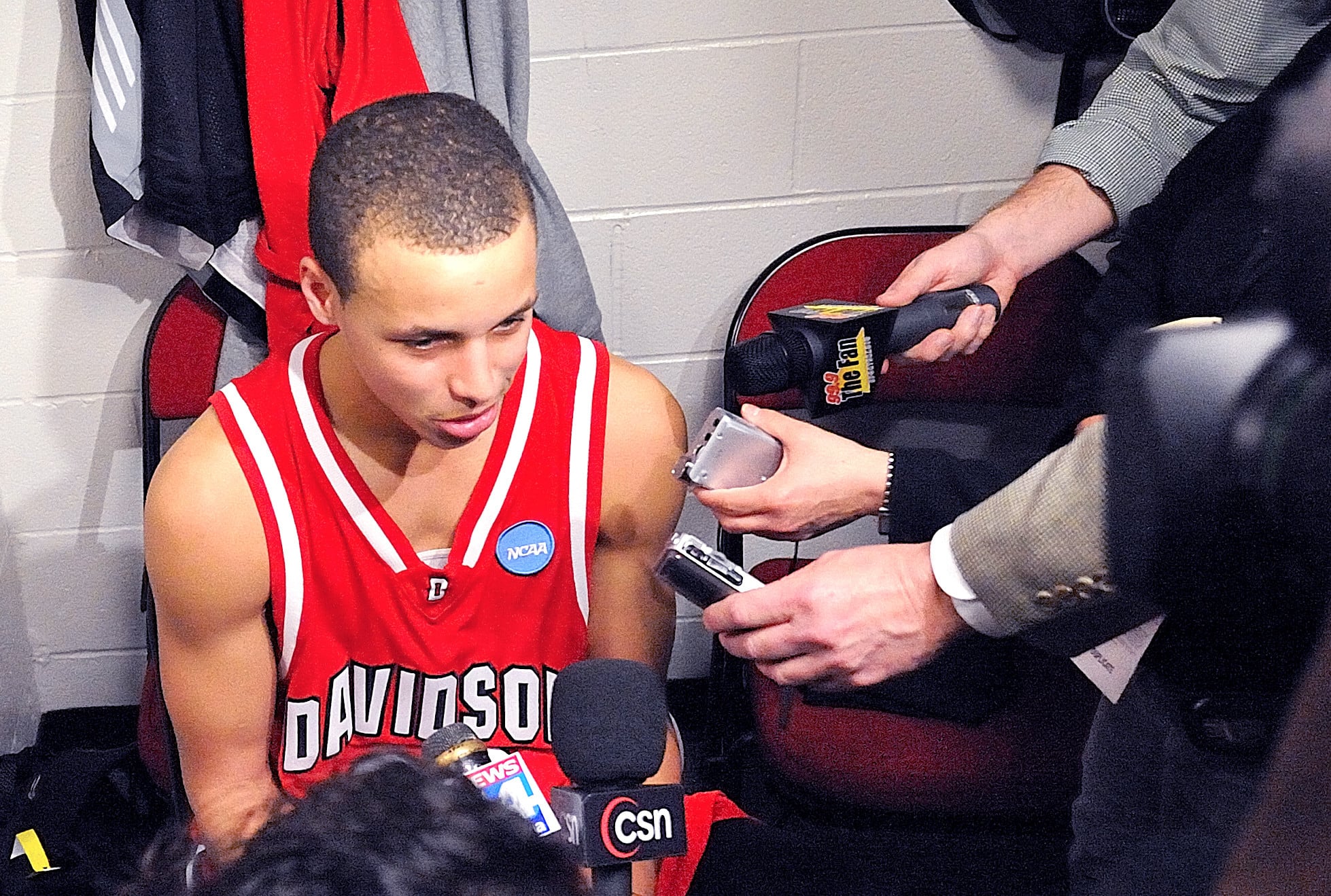 Stephen Curry, Davidson College Sophomore, is interviewed after the first round of the 2008 NCAA tournament against Gonzaga University.