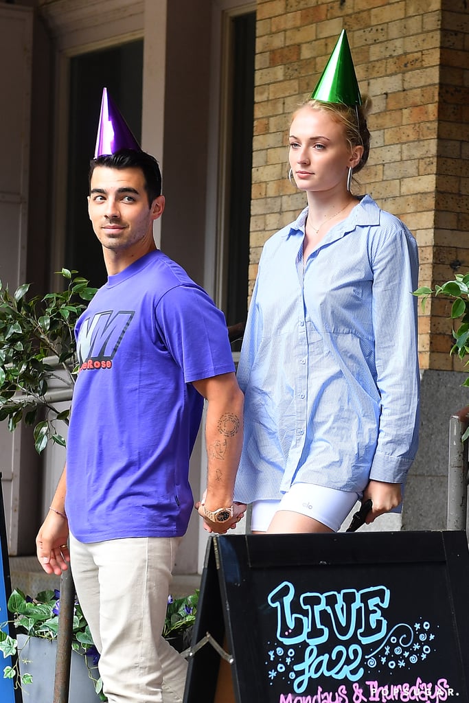 Joe Jonas and Sophie Turner Wearing Party Hats in NYC 2019