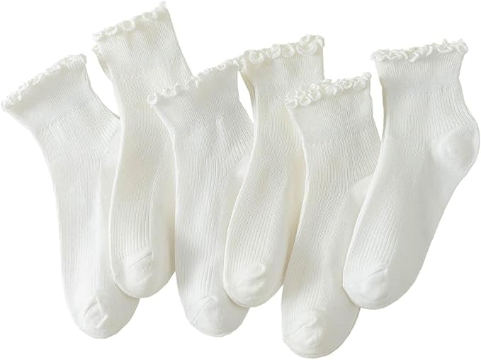 Hstyle 6 Pairs of Ruffle Socks