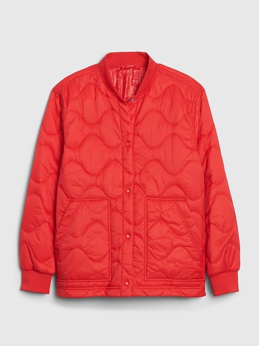 gap red puffer jacket