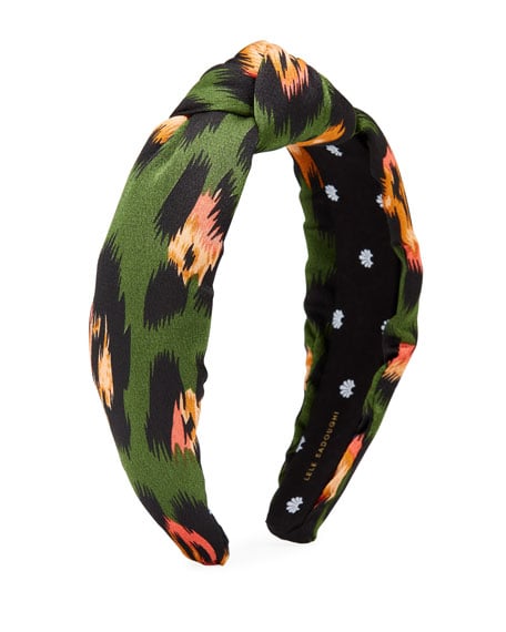 Lele Sadoughi Silk Leopard Print Knotted Headband