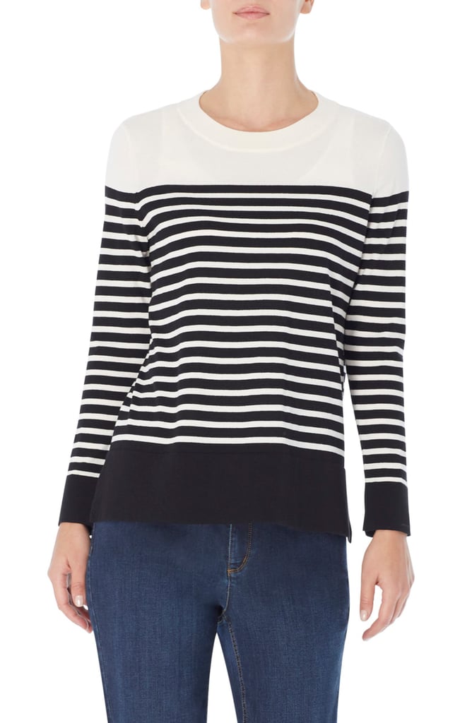 A Striped Sweater: Jones New York Stripe Crewneck Sweater