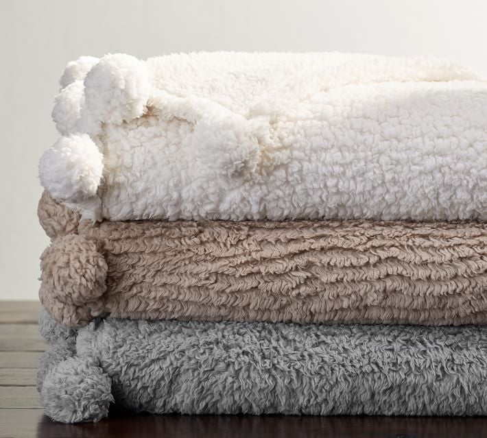 Faux Shearling Throw Blanket