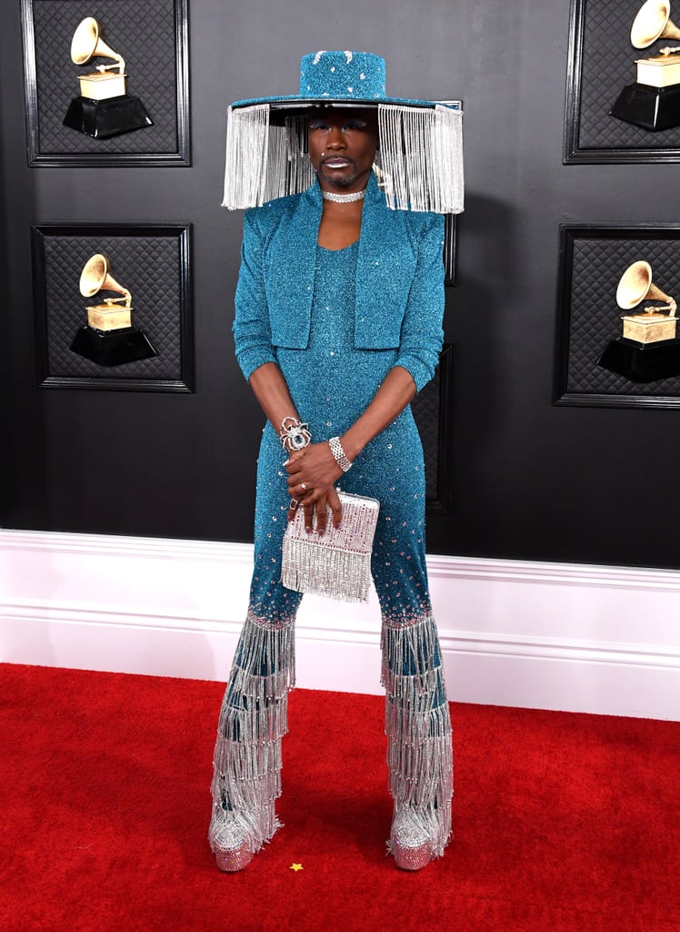 Billy Porter's Blue Sequinned Outfit at the Grammys 2020