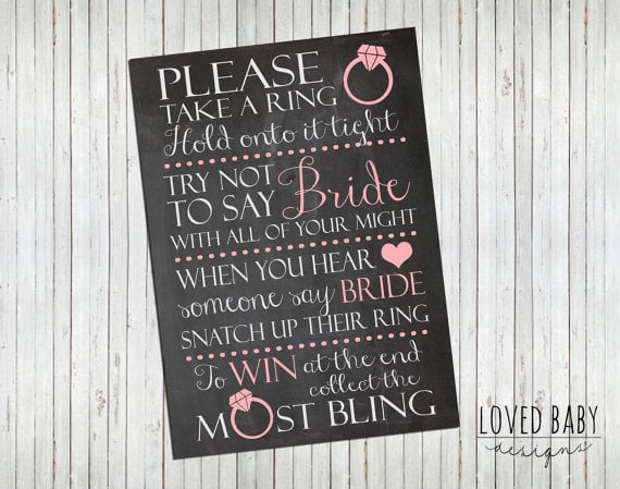 Bridal Shower Game Sign