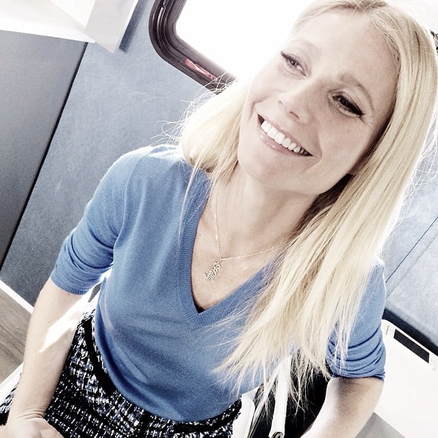 Gwyneth Paltrow got excited for her return to Glee, showing off her character's Holly necklace.
Source: Instagram user gwynethpaltrow
