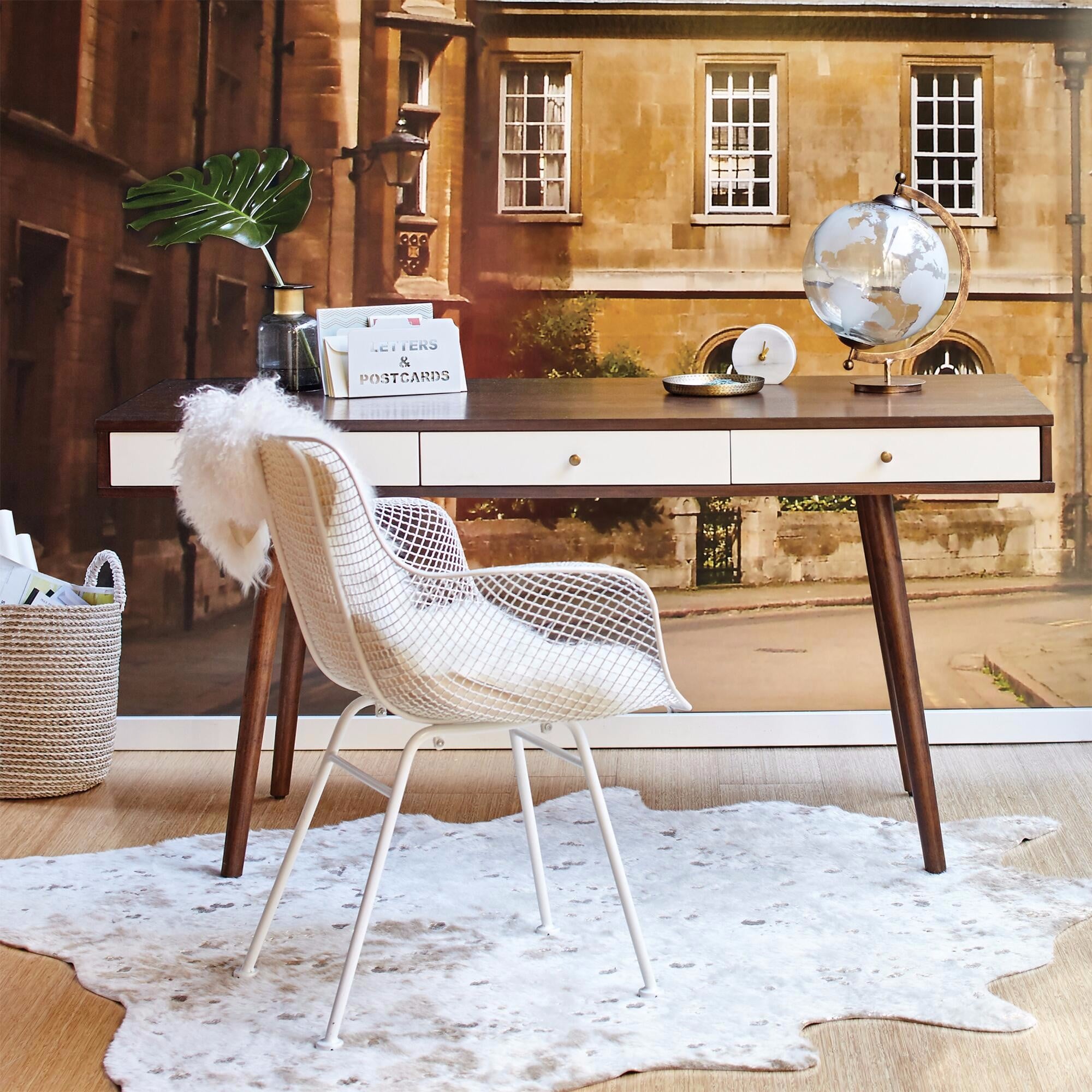 World market top cowhide chair