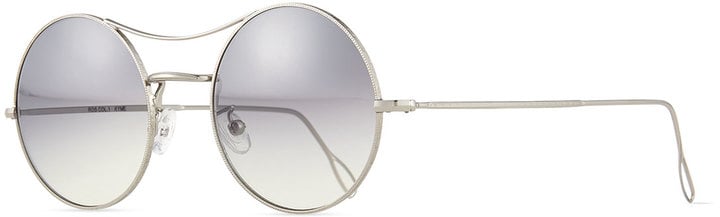 Kyme Ros Round Mirror Sunglasses, Silver ($260)