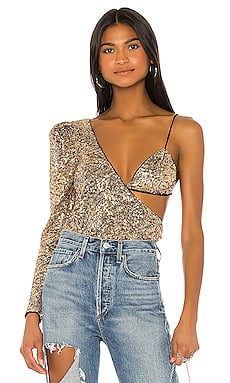 H:ours Attract Bodysuit in Gold