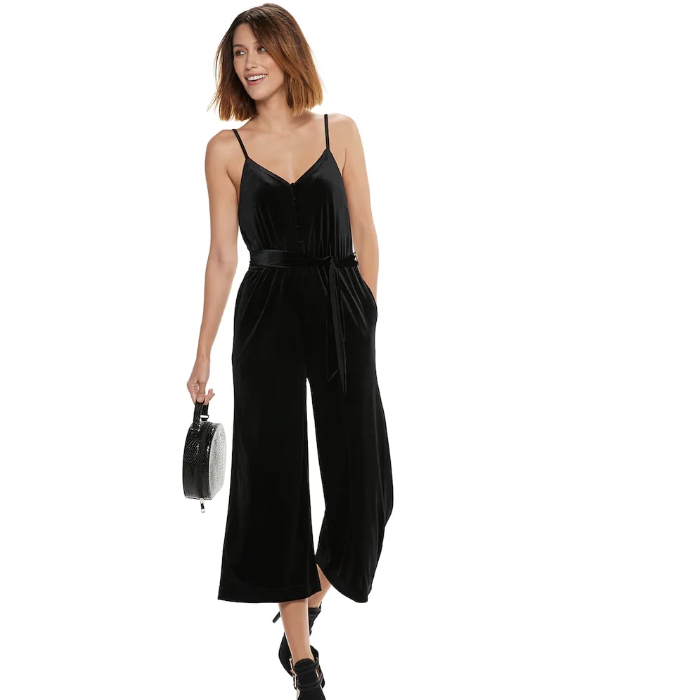 Velvet Wide-Leg Jumpsuit