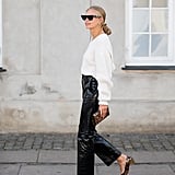 Fall Outfit Idea: Leather Pants + Leopard Heels