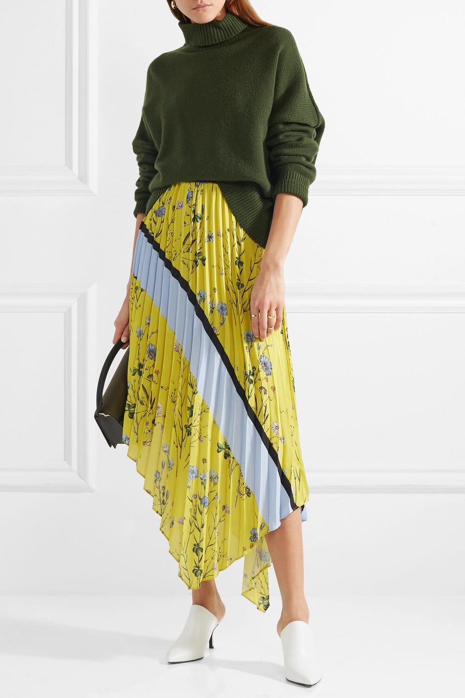 Self Portrait Asymmetric Pleated Midi Skirt Wedding Outfits That