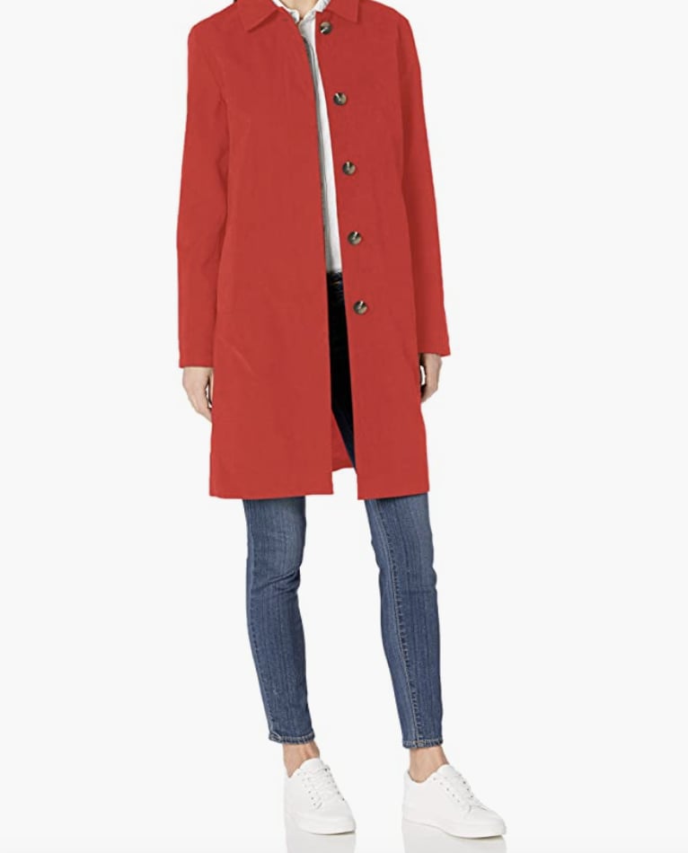 A Bright Raincoat: Amazon Essentials Water-Resistant Collar Coat