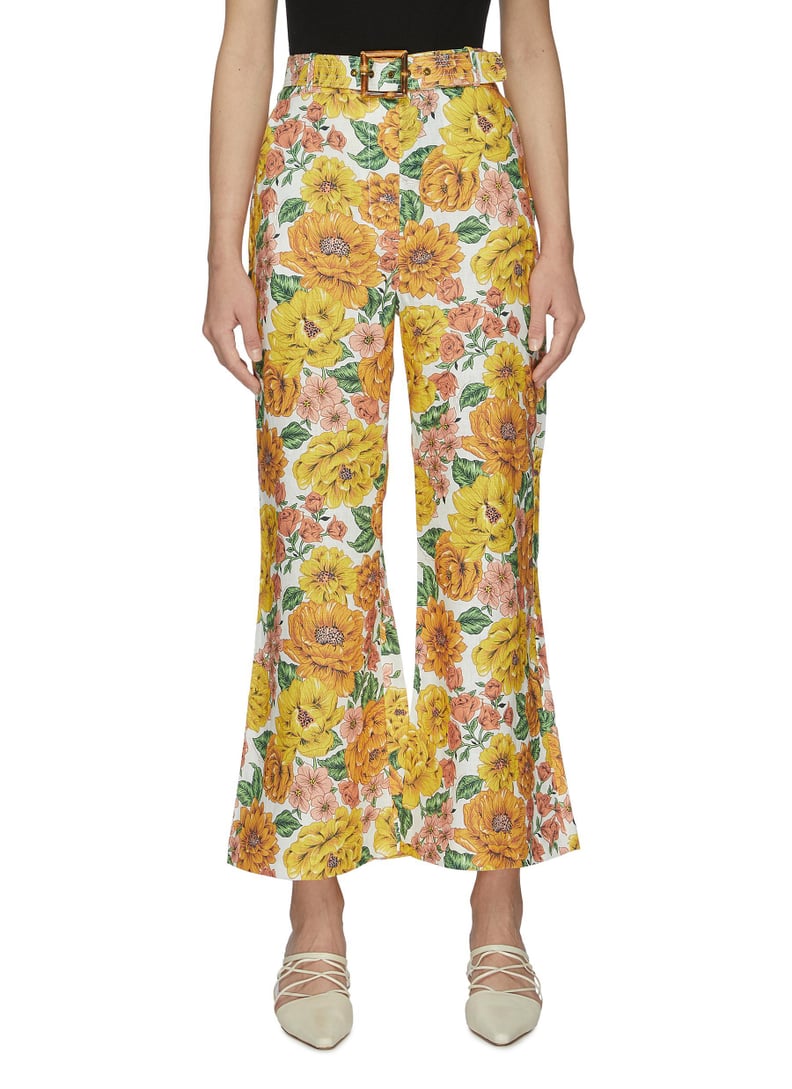 Zimmermann Yellow Poppy Floral Print Flare Leg Pants