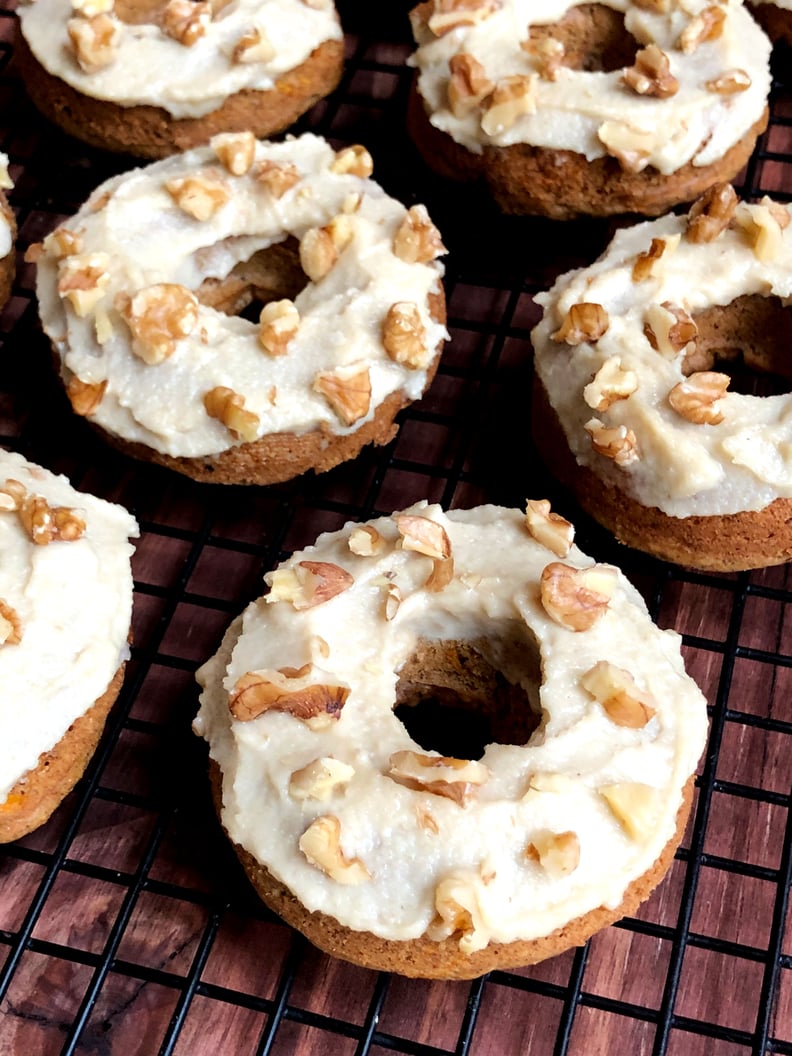 Baked Carrot-Cake Protein Doughnuts With Maple Cashew Frosting