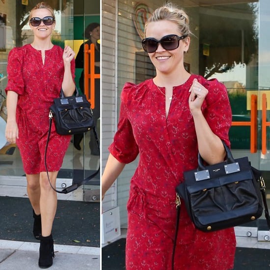 Reese Witherspoon Wearing Pink Floral Dress | POPSUGAR Fashion
