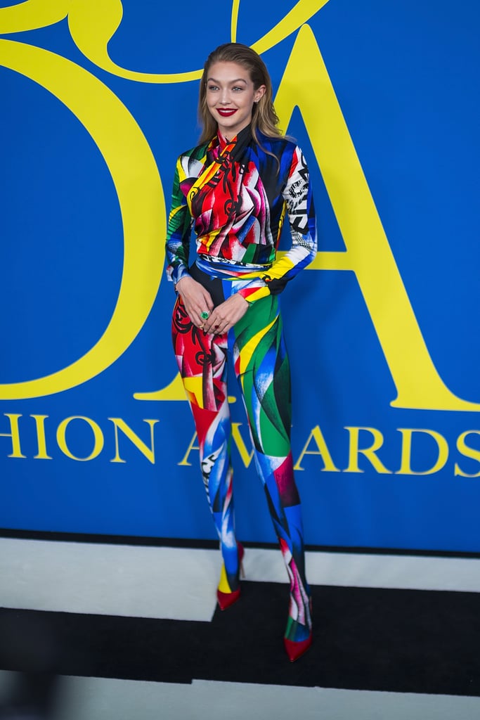 Gigi Hadid S Versace Jumpsuit At The Cfda Awards 2018 Popsugar Fashion Photo 6