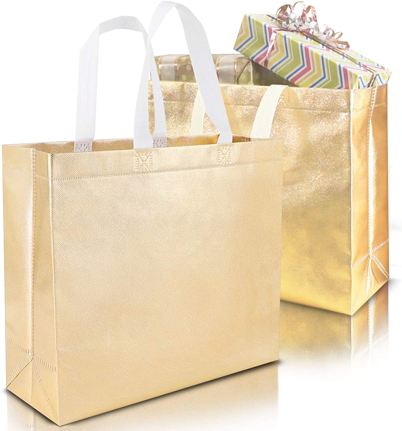 Bellagio Las Vegas Tote Bag Reusable Gym Yoga Lunch Small Tan/Gold Carry-On