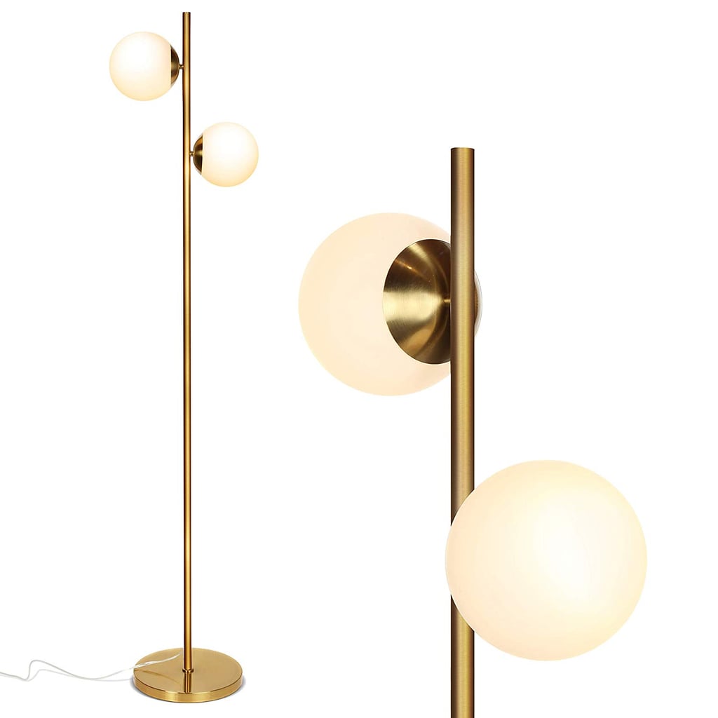 Brightech Sphere LED Frosted Glass Globe Floor Lamp With Two Lights