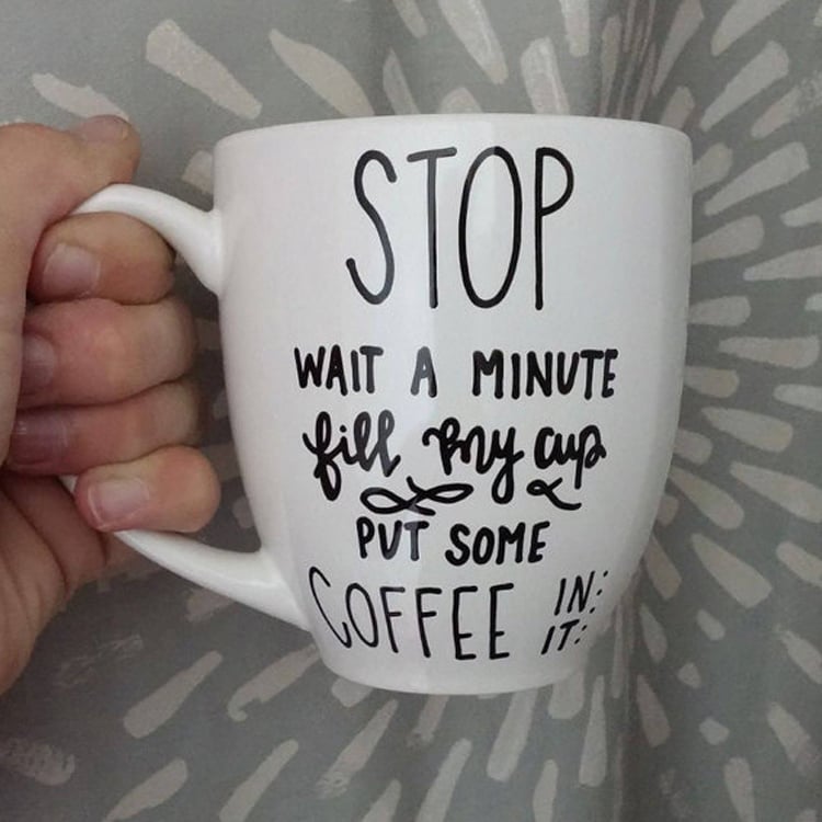 "Stop, Wait a Minute" Coffee Cup
