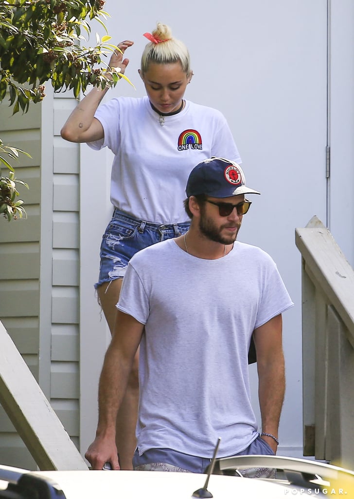 Miley Cyrus and Liam Hemsworth Having Lunch in Australia