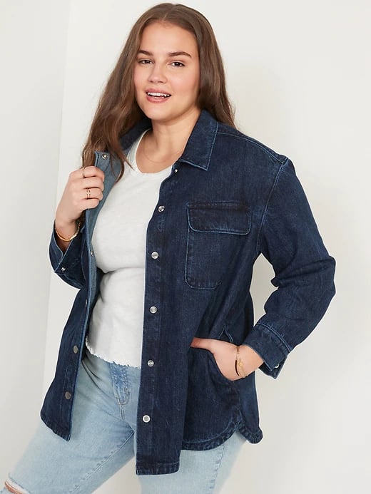 Old Navy Dark-Wash Jean Shacket | The Best New Old Navy Women's ...