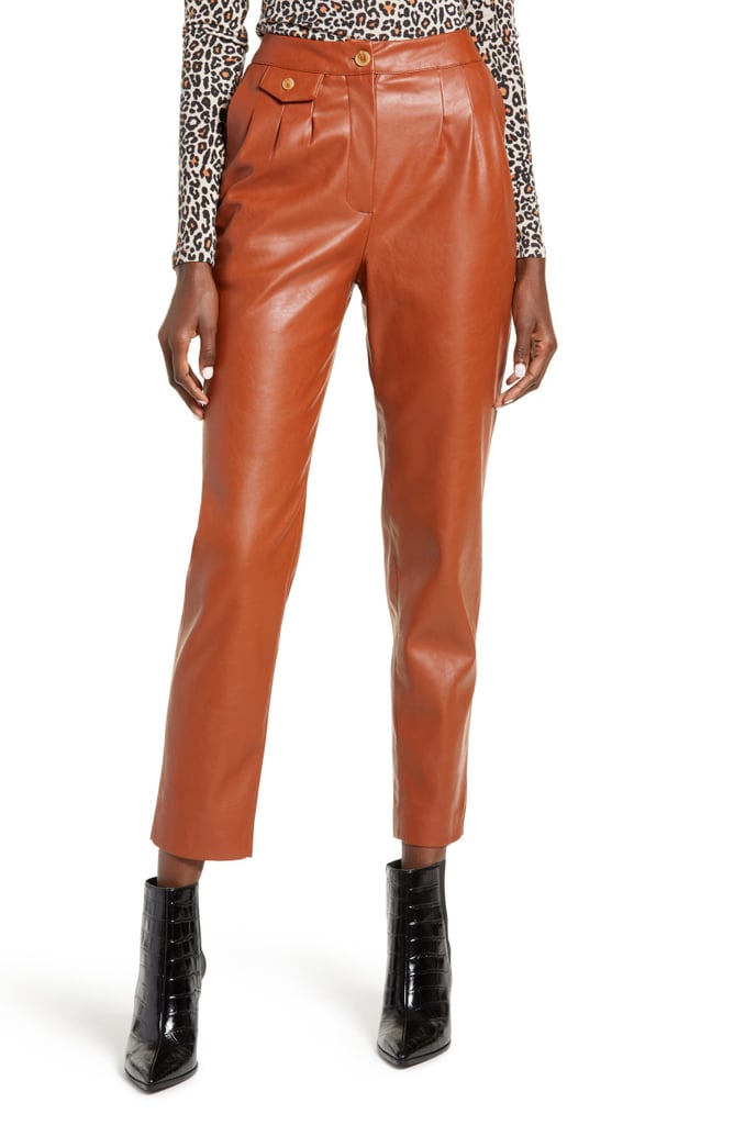 BLANKNYC Faux Leather Pleated Trousers