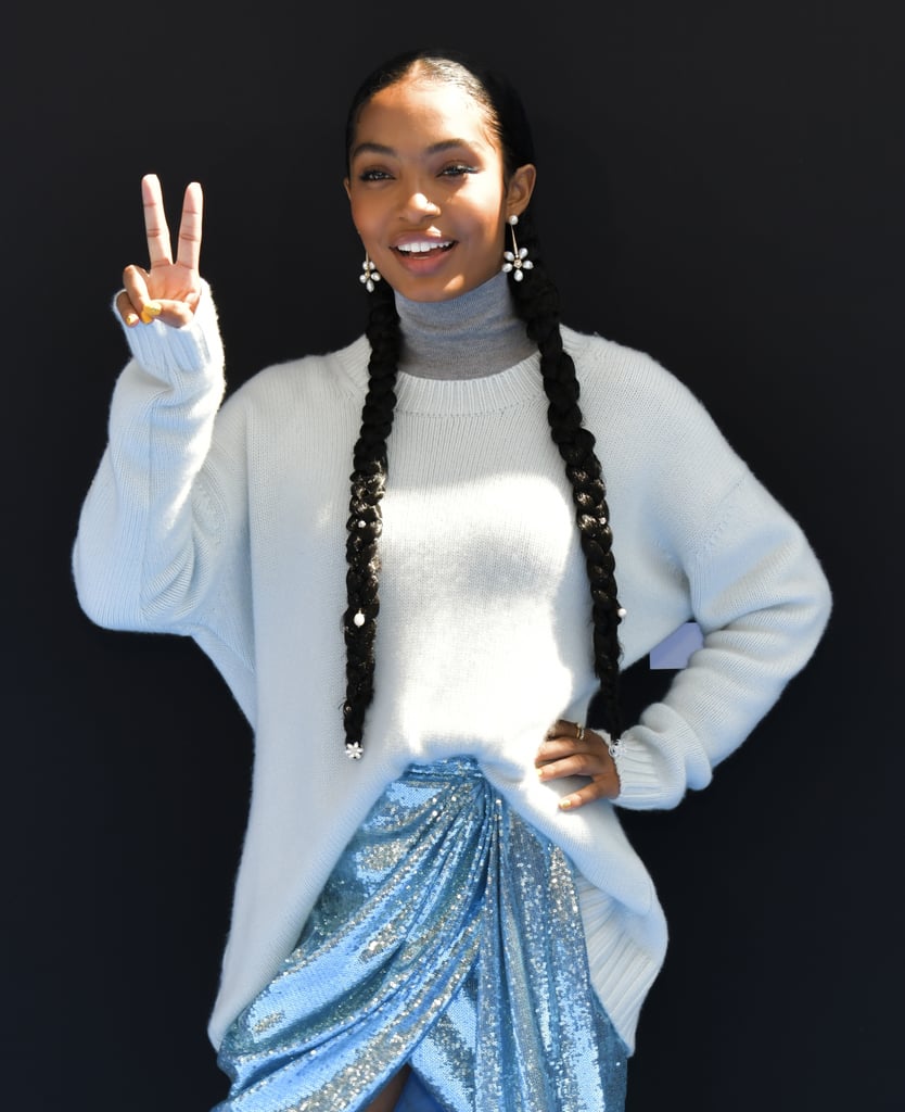 Yara Shahidi Blue Skirt at the BET Awards 2019