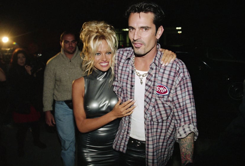 Pamela Anderson and Tommy Lee Hugging (Photo by �� Steve Starr/CORBIS/Corbis via Getty Images)