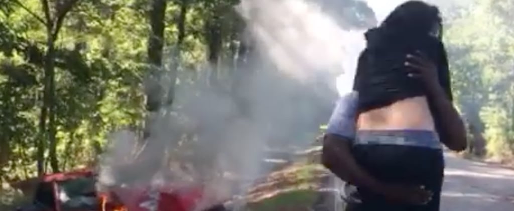 Pregnant Woman Saved From Burning Car