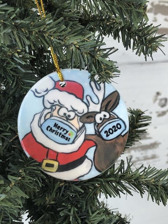 Christmas Ornaments With Face Masks Popsugar Home