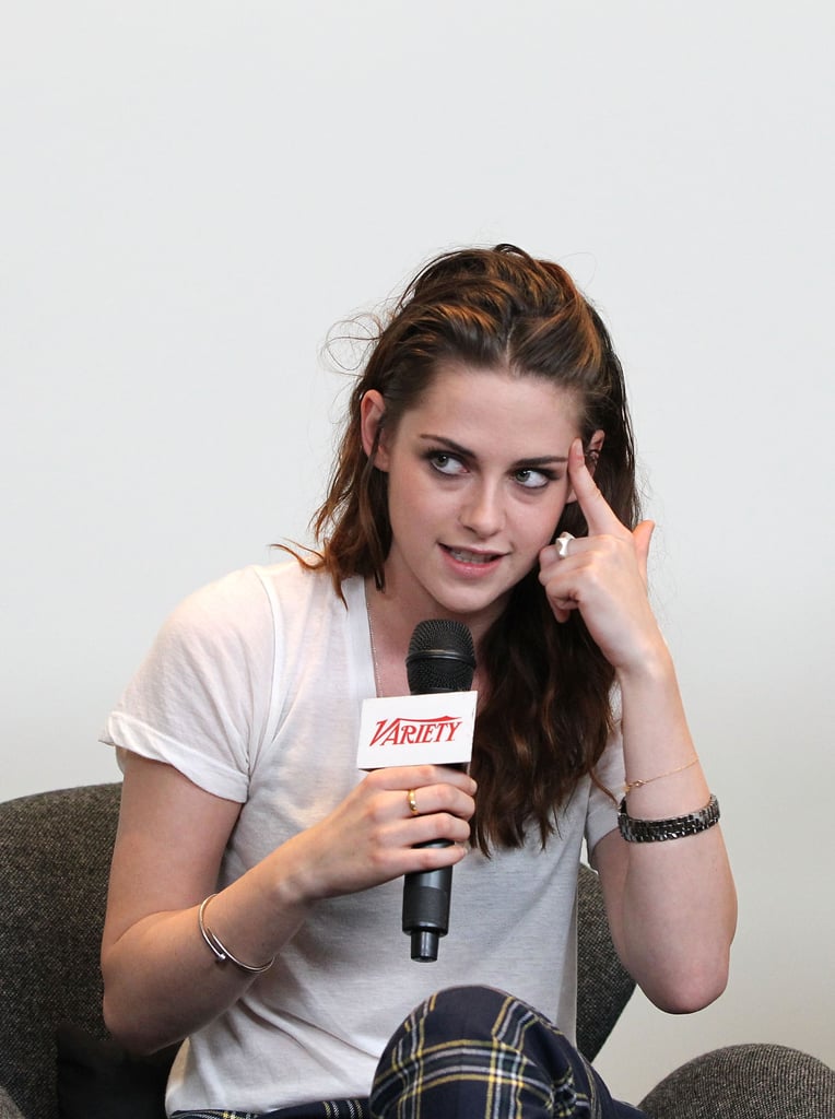 Kristen Stewart spoke at the Variety Studio in LA.
Kristen Stewart spoke at the Variety Studio in LA.