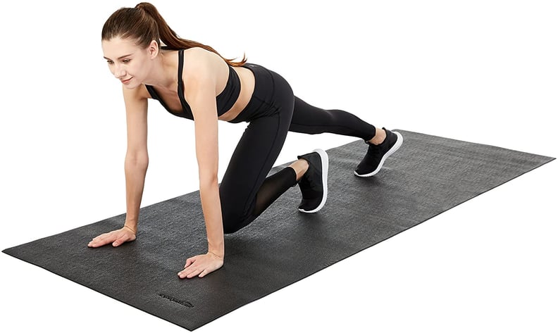 For Floor Protection: Amazon Basics High Density Exercise Equipment and Treadmill Mat