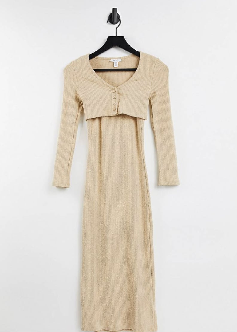 For a Fall-Ready Look: Topshop Petite Fluffy Rib Cardigan Midi Dress