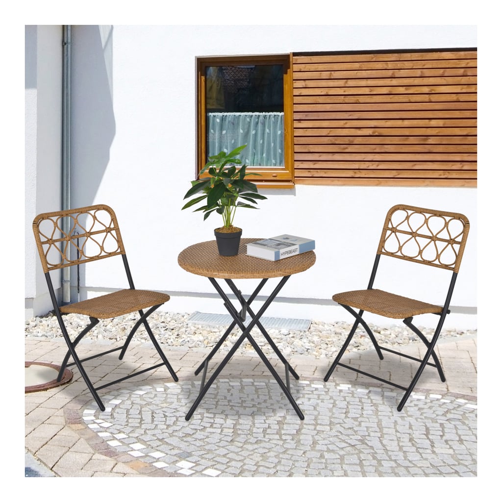 A Boho Vibe: Outsunny Rattan Wicker Bistro Set