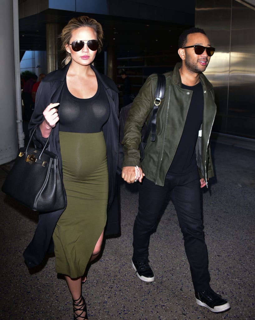 John Legend and Chrissy Teigen Arriving at LAX January 2016