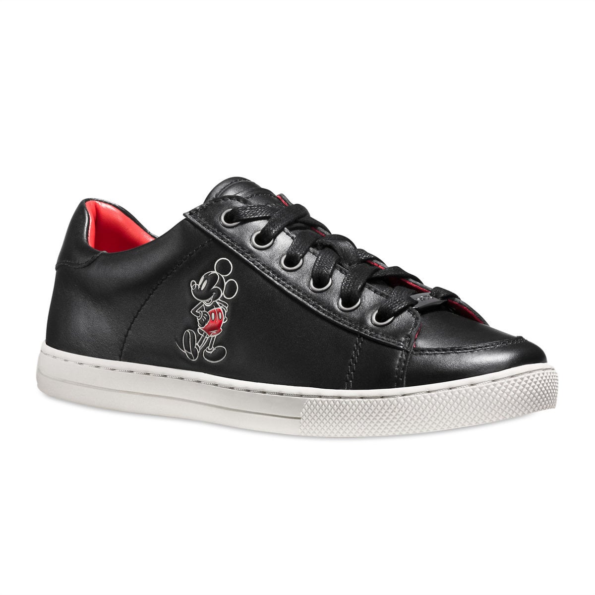 Mickey canvas and clearance metallic leather trainer