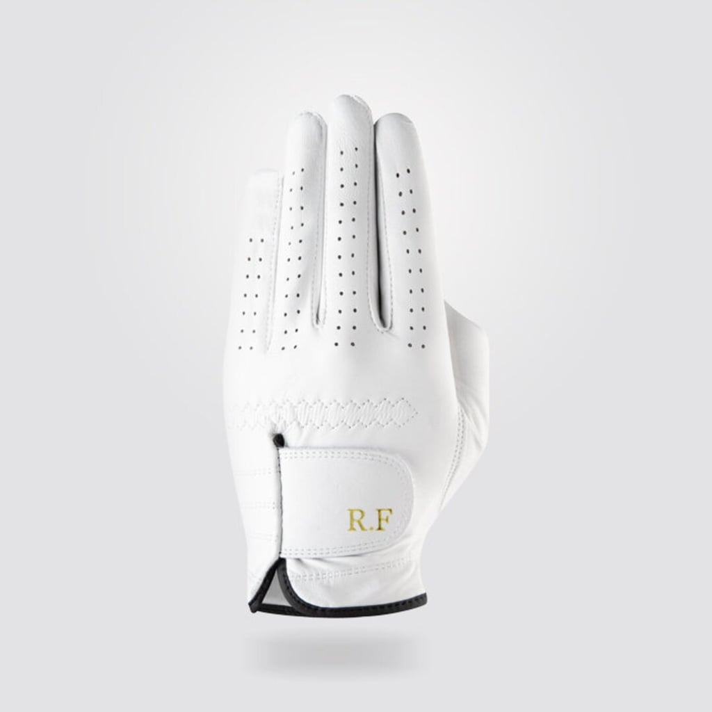 白色优质个性化羊皮革高尔夫手套