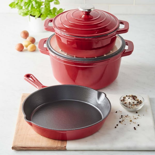 Cast-Iron Cookware: Sur La Table Cast Iron Set, 5 Pieces