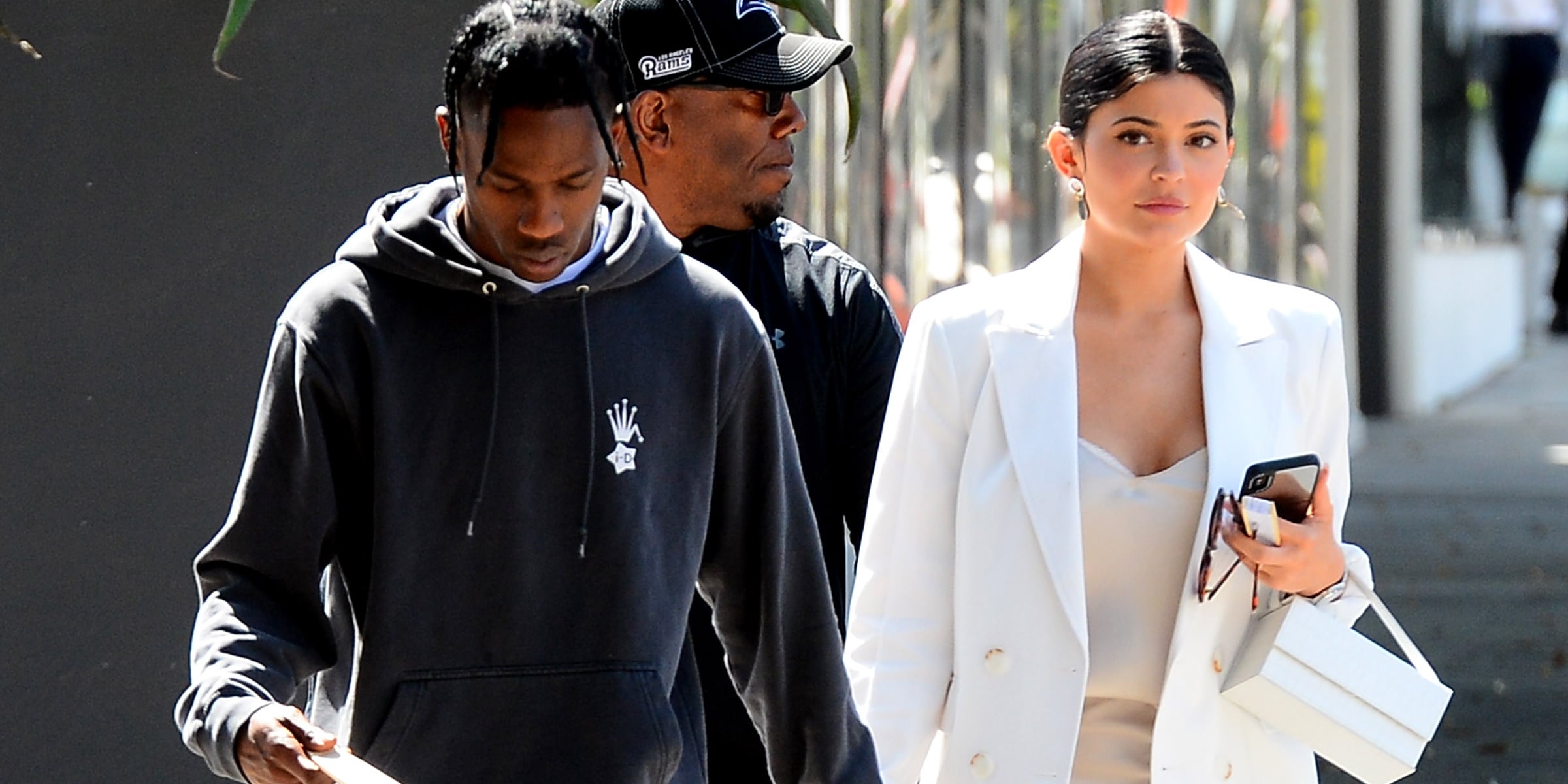 Kylie Jenner Slip Dress and Sneakers With Travis Scott | POPSUGAR Fashion