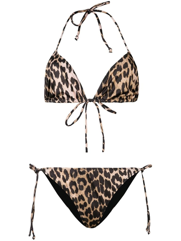 Ganni Leopard Print Bikini Set