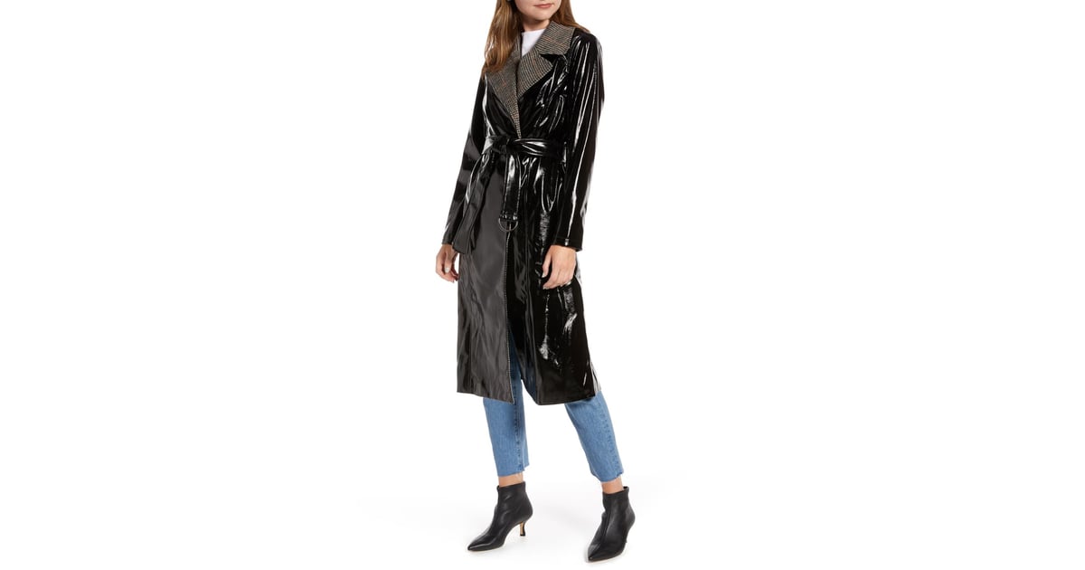 Something navy shop leather trench