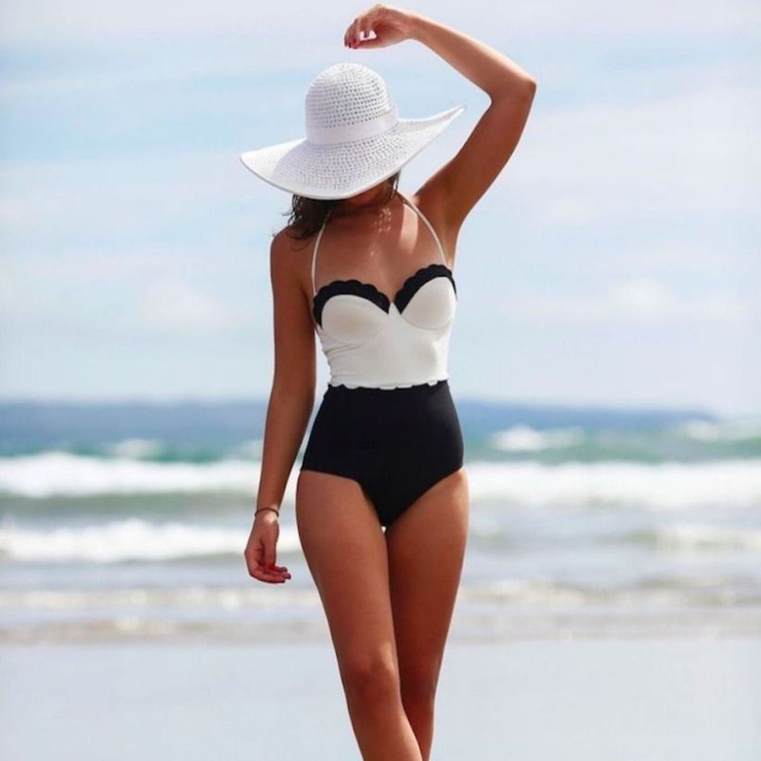 Walmart black one piece bathing suit online