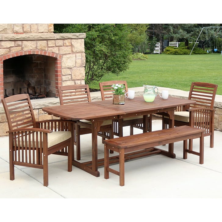 Acacia Wood 6Piece Patio Dining Set (1,052) Patio Decor on Amazon