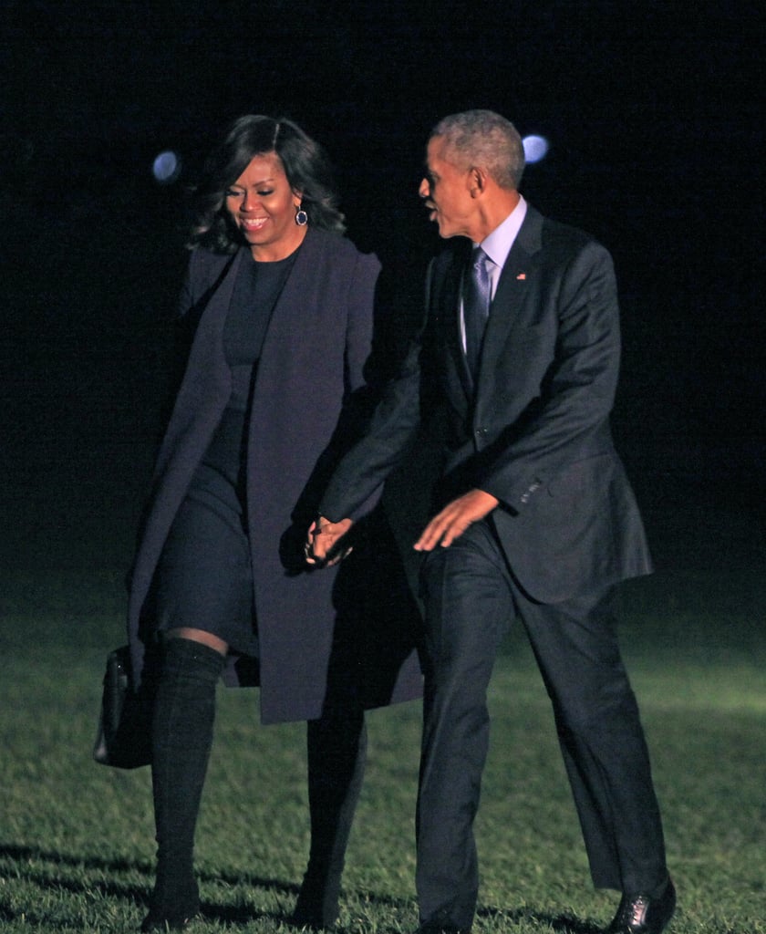 POTUS and FLOTUS strolled hand-in-hand on the White House lawn in November 2016.