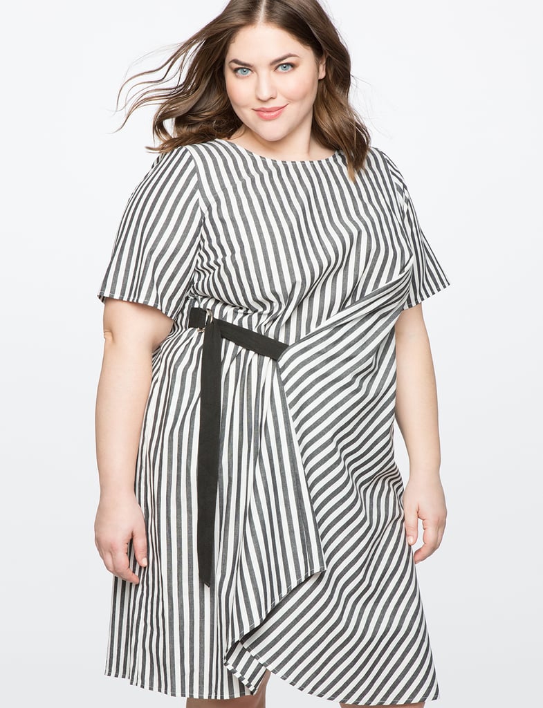 Eloquii Wrap Front Detail Dress | Amal Clooney Striped Dress Italy ...