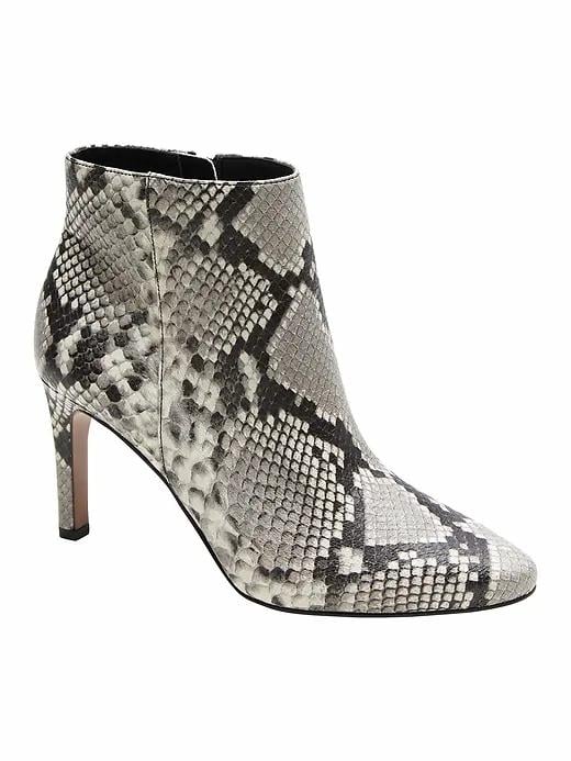 grey snakeskin ankle boots