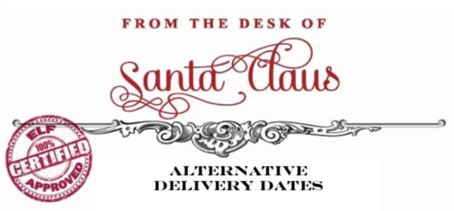 Santa's Alternative Delivery Dates Note For Working Parents