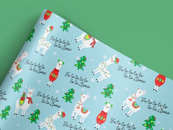 Funny Llama Christmas Wrapping Paper